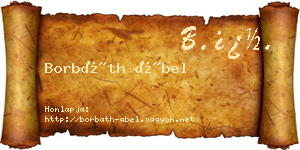 Borbáth Ábel névjegykártya