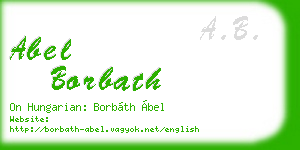 abel borbath business card